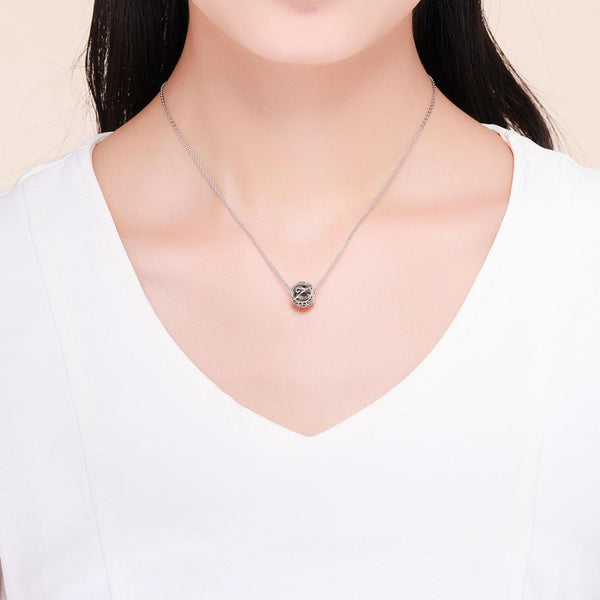 925 Sterling Silver 26 English Letter Beads For Diy Bracelets & Necklaces Style Z Charms & Pendants