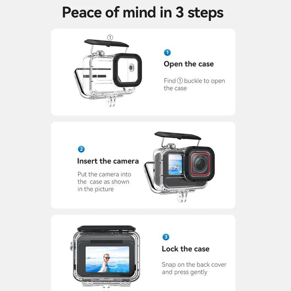 Waterproof Diving Housing For Insta360 Ace Pro Camera 45 Metre Depth Audio Video Underwater Cases & Housings