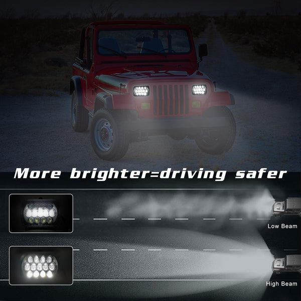 7 Inch 5X7 / 7X6 H4 Dc 9V 30V 30000Lm 300W 8Leds Car Square Shape Headlight Lamps For Jeep Wrangler Led Car Lights