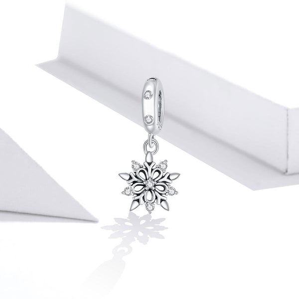 925 Sterling Silver Sparkling Snowflake Pendant For Diy Bracelets & Necklaces Charms & Pendants