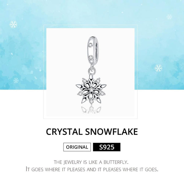925 Sterling Silver Sparkling Snowflake Pendant For Diy Bracelets & Necklaces Charms & Pendants