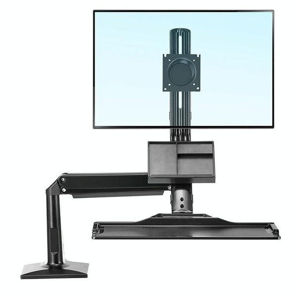 Ergonomic 19 27 Inch Monitor Holder With Foldable Keyboard Tray Full Motion Sit Stand Workstation Monitor Mounts & Stands
