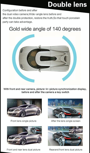 4.3 Dual Camera Vehicle Dvr With Full Hd 1080P Display Other Car Video