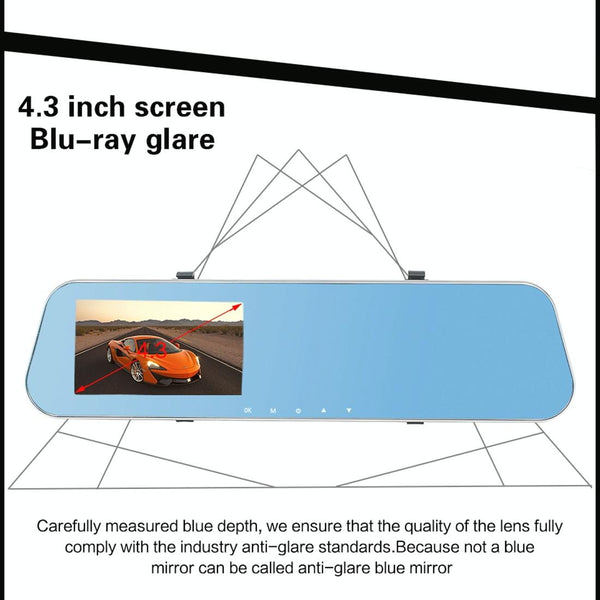 4.3 Dual Camera Vehicle Dvr With Full Hd 1080P Display Other Car Video