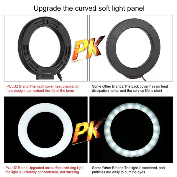 Parallel Live Broadcast Dual Phone Bracket With 1.1M Tripod & 6.2 Inch Led Ring Light Kit Laptop Cases & Bags