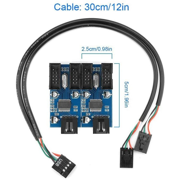 9 Pin Usb2.0 Hub Adapter 4 Way Splitter Usb Cables Hubs & Adapters