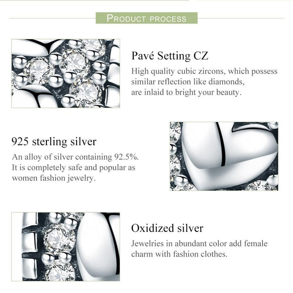 925 Sterling Silver Shiny Heart Beads For Diy Bracelets & Necklaces Charms & Pendants