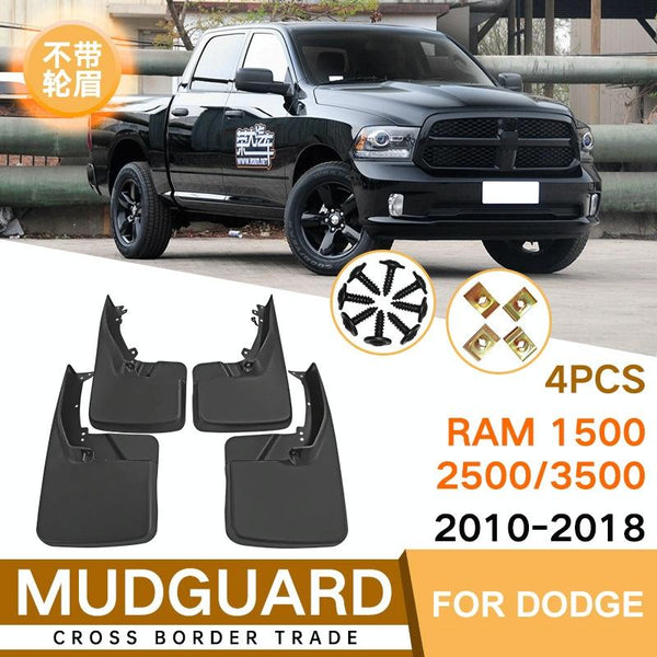 For Dodge Ram 1500 / 2500 3500 2010 2018 4Pcs Set Car Auto Soft Plastic Splash Flaps Fender Guard Fenders & Mud Guards