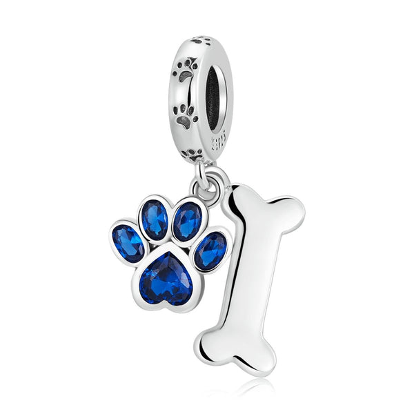 925 Sterling Silver Dog Paw Bone Pendant For Bracelet Or Necklace Necklaces & Pendants