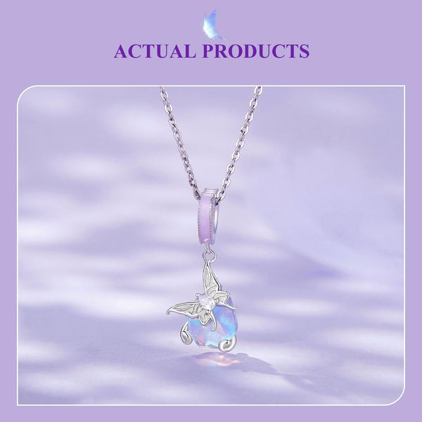 925 Sterling Silver Pastoral Butterfly Necklace Pendant Charms & Pendants