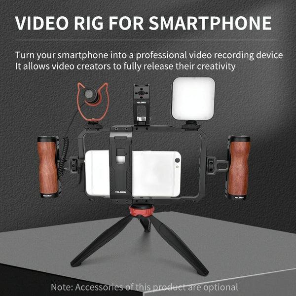 Vlogging Live Broadcast Smartphone Video Rig With Led Light And Microphone Other Mobile Accessories