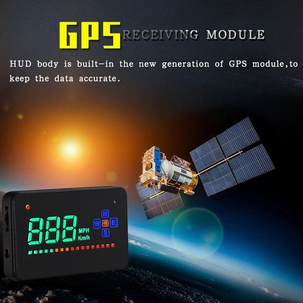 3.5 Inch Gps Car Hud Speed Alarm Compass Km / Miles Black Other Car Audio