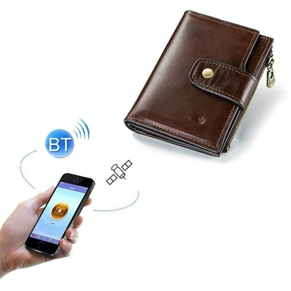 Rfid Protected Smart Bluetooth Leather Wallet Wallets