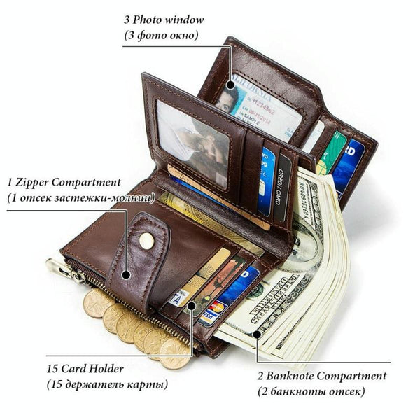 Rfid Protected Smart Bluetooth Leather Wallet Wallets