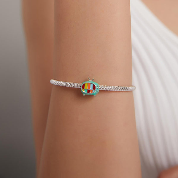 925 Sterling Silver Mini Colour Tv Beads For Diy Bracelets & Necklaces Charms & Pendants