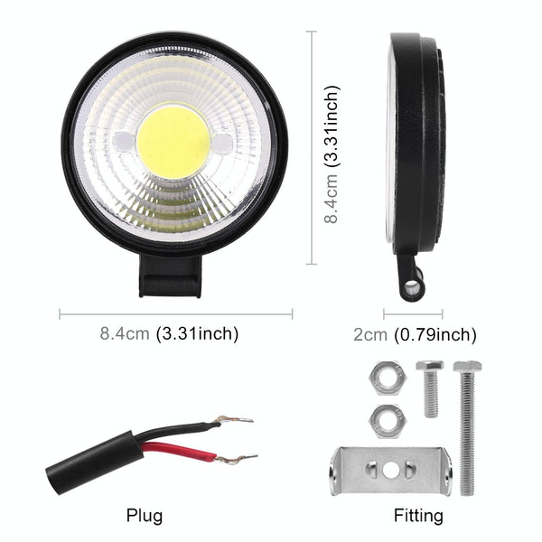 Car Round Work Light With Cob Lamp Beads Led Car Lights