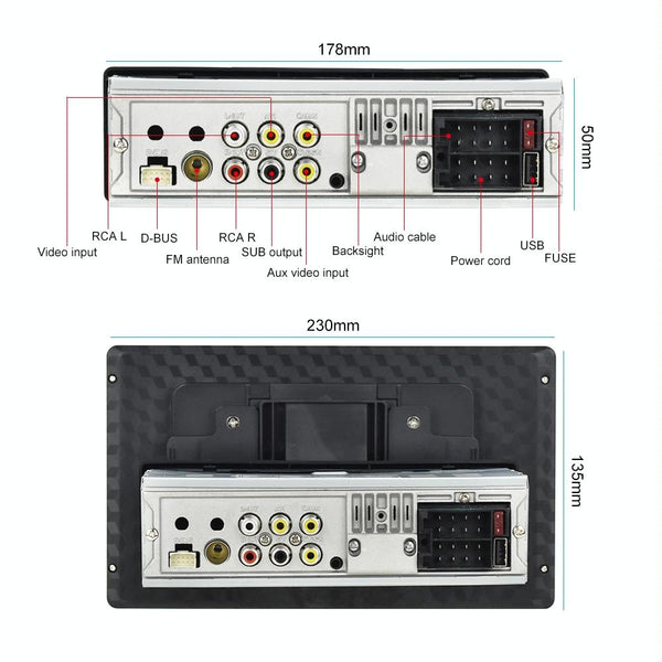 9 Inch Touch Hd Car Mp5 With Carplay / Fm & Remote Detachable Other Car Audio