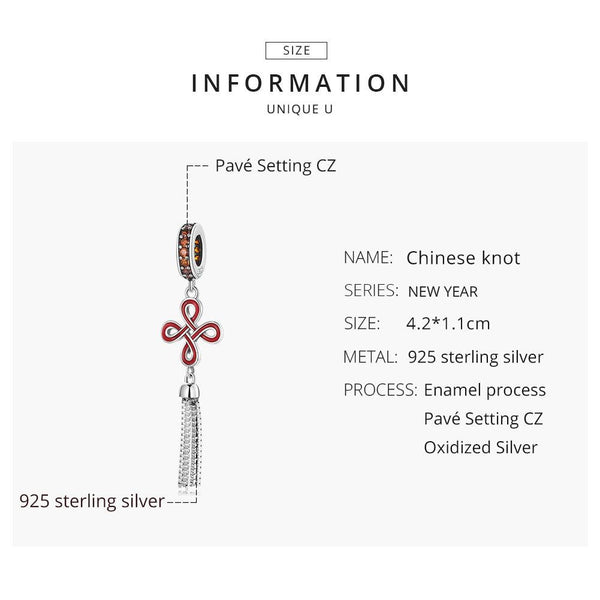 925 Sterling Silver Chinese Knot Pendant For Diy Bracelets & Necklaces Charms & Pendants