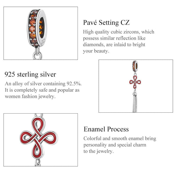 925 Sterling Silver Chinese Knot Pendant For Diy Bracelets & Necklaces Charms & Pendants