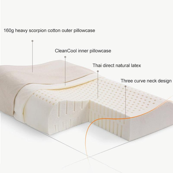 8H Z2 Natural Latex Pillow Soft & Breathable With Cotton Pillowcase Pillows