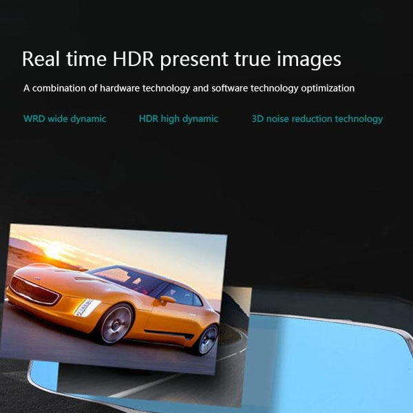 720P Dual Channel Car Black Box With 5 Ips Touch Screen Rear View Mirror Mirrors