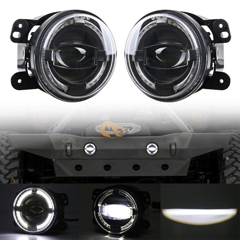 2 Pcs 4 Inch Car Led Angel Eyes Spotlight Modified Fog Lights For Jeep Wrangler / Dodge Chrysler Pt Cruiser Led Car Lights