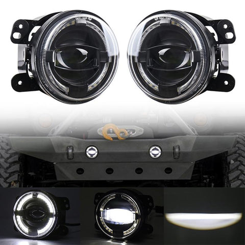 2 Pcs 4 Inch Car Led Angel Eyes Spotlight Modified Fog Lights For Jeep Wrangler / Dodge Chrysler Pt Cruiser Led Car Lights