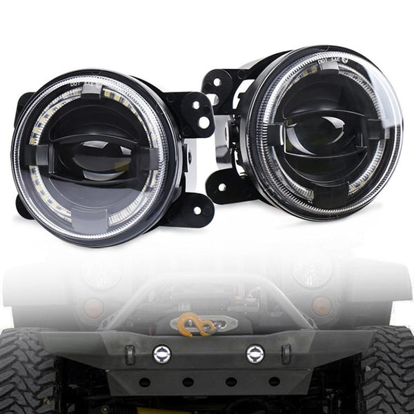 2 Pcs 4 Inch Car Led Angel Eyes Spotlight Modified Fog Lights For Jeep Wrangler / Dodge Chrysler Pt Cruiser Led Car Lights