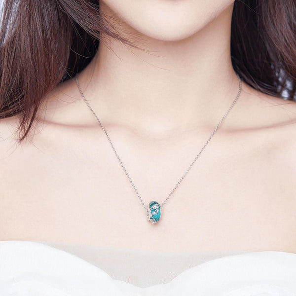 925 Sterling Silver Green Mermaid Glass Bead For Diy Bracelet Charms & Pendants