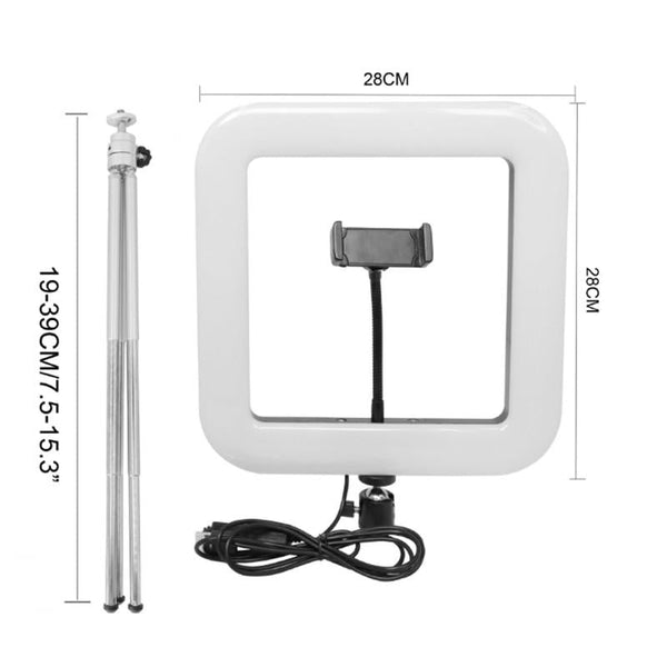 28Cm Dimmable Led Square Light With Tripod For Mobile Phone Live Streaming Other Lighting & Studio
