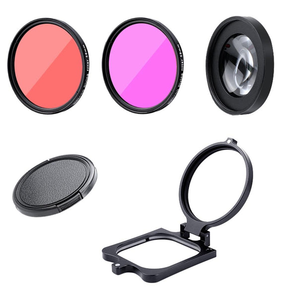 Hero8 Diving Lens Filter Kit With Macro Lens And Waterproof Housing Camera Drone Accessories