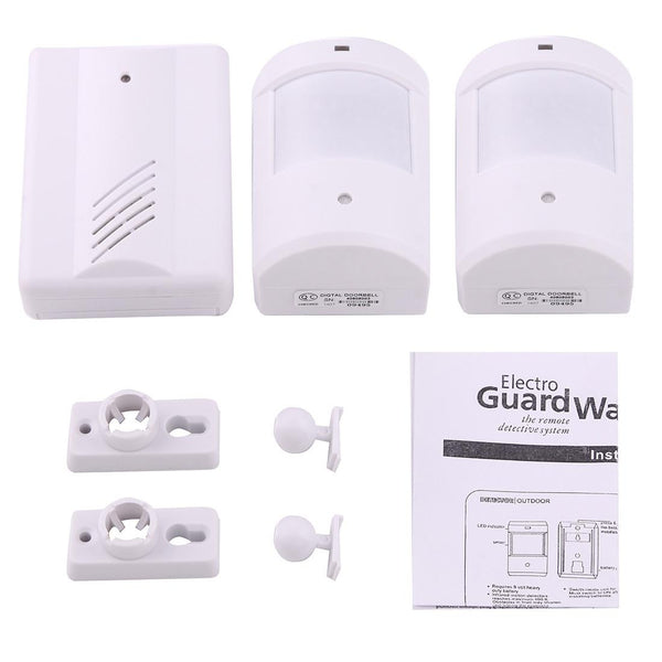 Wireless Electro Guard Watch System Kit 1 Receiver & 2 Detectors White Sensors & Motion Detectors