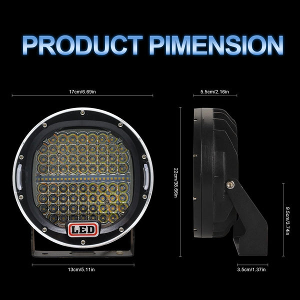 Truck Modified 7 Inch Round Spotlight Dc9 30V / 3000K 6000K 3500Lm Led Car Lights