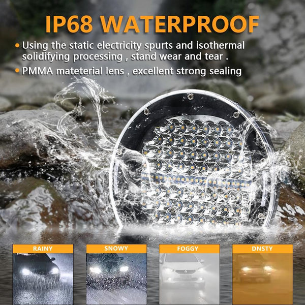 Truck Modified 7 Inch Round Spotlight Dc9 30V / 3000K 6000K 3500Lm Led Car Lights