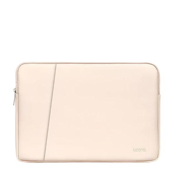 Parallel Deals Double Layer Leather Laptop Bag Apricot Fits 13 / 13.3 14 Inch Laptop Cases & Bags