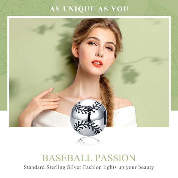 925 Sterling Silver Baseball Passion Beads For Diy Bracelets & Necklaces Charms & Pendants