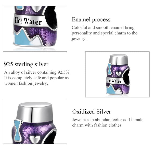 925 Sterling Silver Mini Vacuum Cup Beads For Diy Bracelets & Necklaces Charms & Pendants