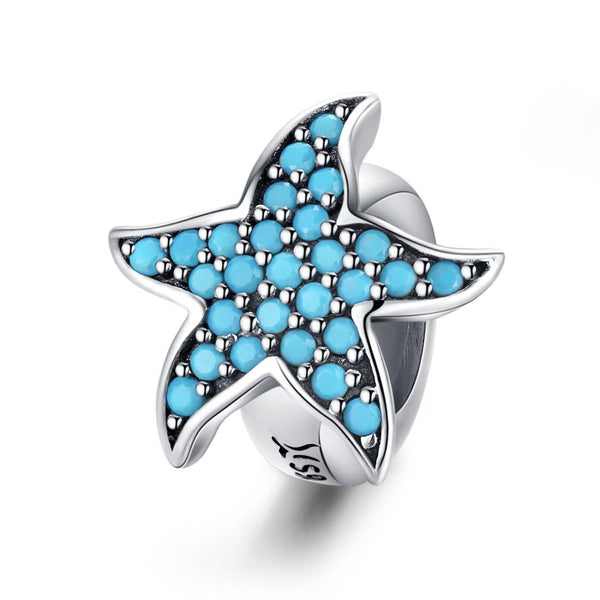 925 Sterling Silver Starfish Beaded Bracelet Diy Beads Charms & Pendants