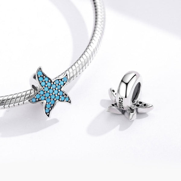 925 Sterling Silver Starfish Beaded Bracelet Diy Beads Charms & Pendants