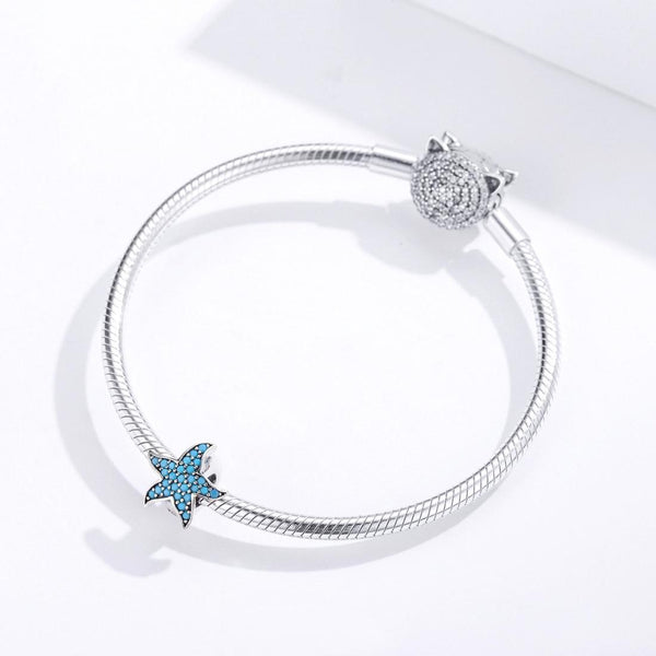 925 Sterling Silver Starfish Beaded Bracelet Diy Beads Charms & Pendants