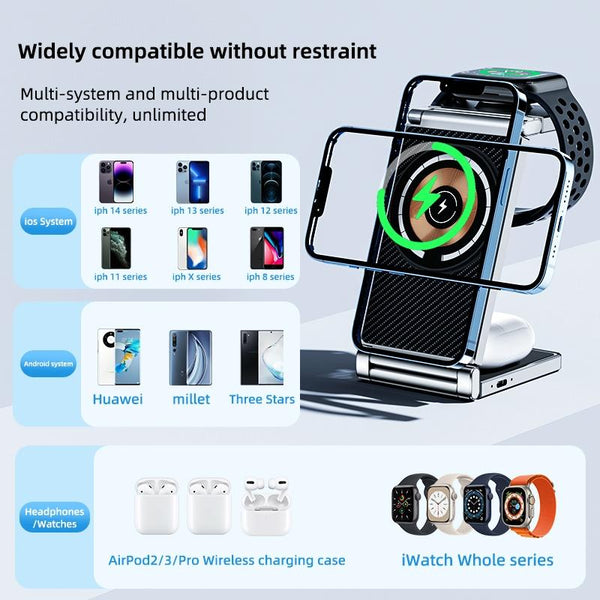 4 In 1 Wireless Charging Stand For Phone Watch Headset Chargers & Cradles