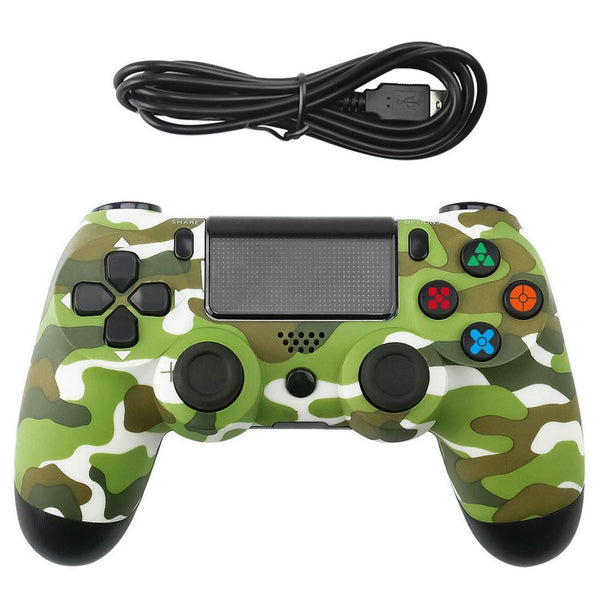 Snowflake Button Wired Gamepad For Ps4 – Green Camouflage Controllers & Attachments