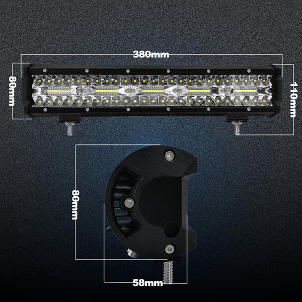 15 Inch 75W 7500Lm 6000K Led Strip Working Refit Off Road Vehicle Lamp Roof Light Led Car Lights
