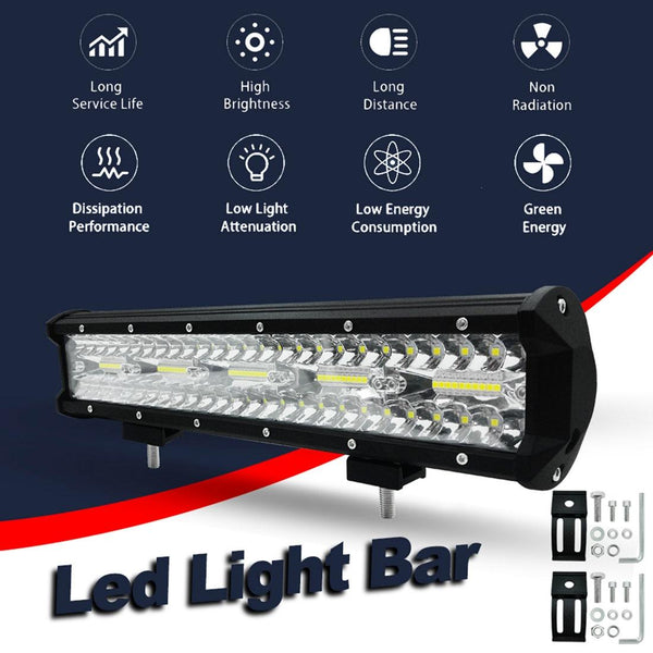 15 Inch 75W 7500Lm 6000K Led Strip Working Refit Off Road Vehicle Lamp Roof Light Led Car Lights