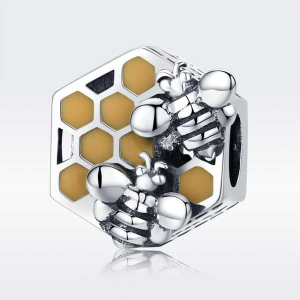 925 Sterling Silver Personalized Bee Hive Bracelet Charm Charms & Pendants