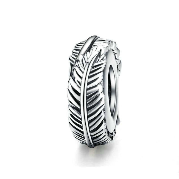 925 Sterling Silver Boho Feather Beads For Diy Bracelets Charms & Pendants