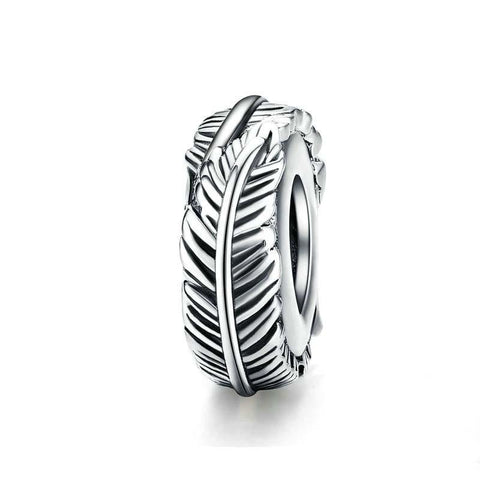 925 Sterling Silver Boho Feather Beads For Diy Bracelets Charms & Pendants
