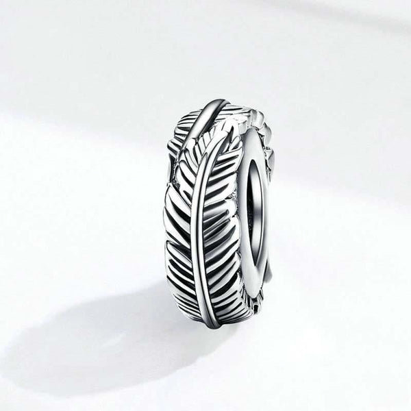 925 Sterling Silver Boho Feather Beads For Diy Bracelets Charms & Pendants