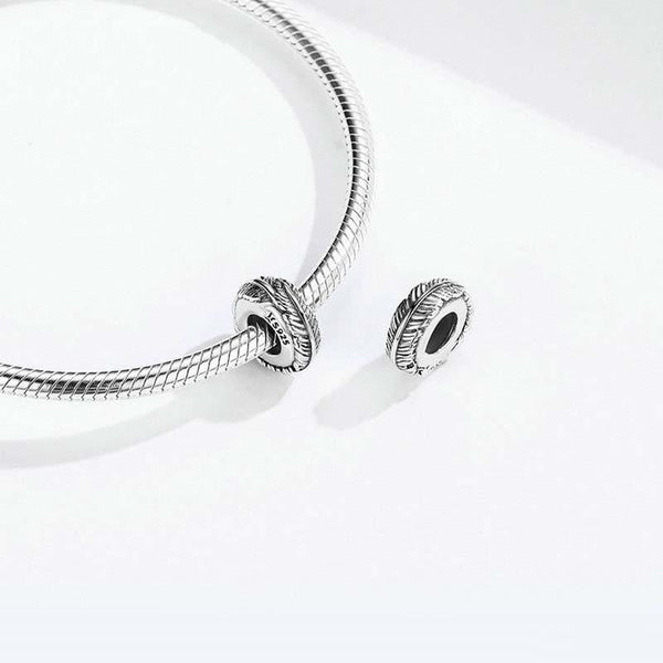 925 Sterling Silver Boho Feather Beads For Diy Bracelets Charms & Pendants