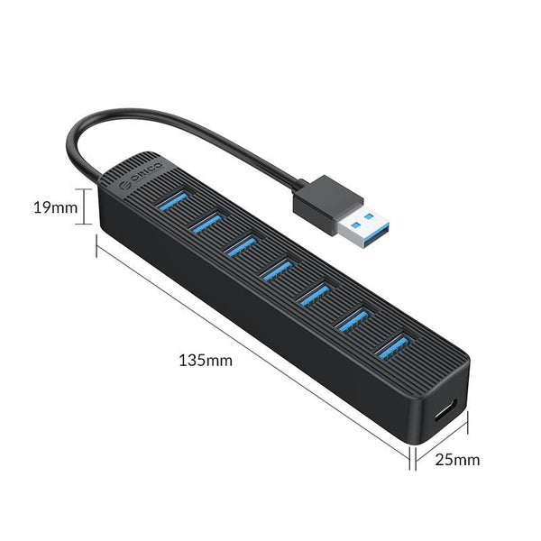 7 Port Usb 3.0 Hub With Black Design Usb Cables Hubs & Adapters